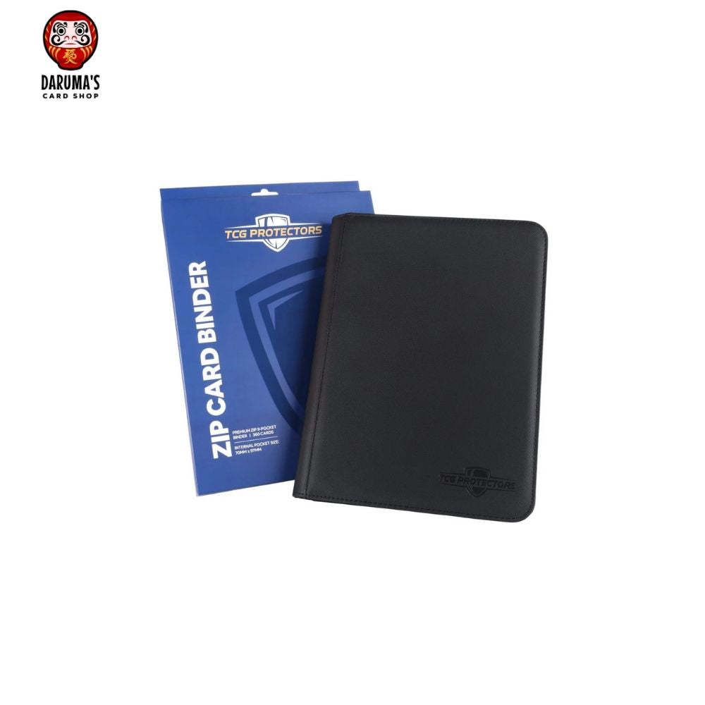 TCG Protectors Premium 9 Pocket Zipper Binder Black 360 Card Capacity