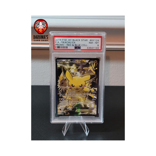 2016 Pokemon XY Black Star FA Pikachu EX Promo-Red & Blue Collection PSA 8